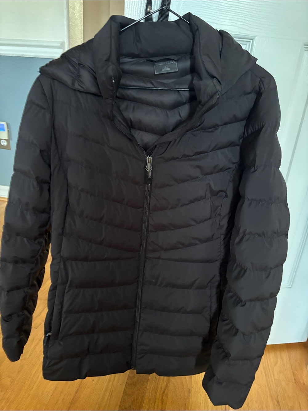 32 Degrees Black Quilted Packable Puffer Jacket with Hood